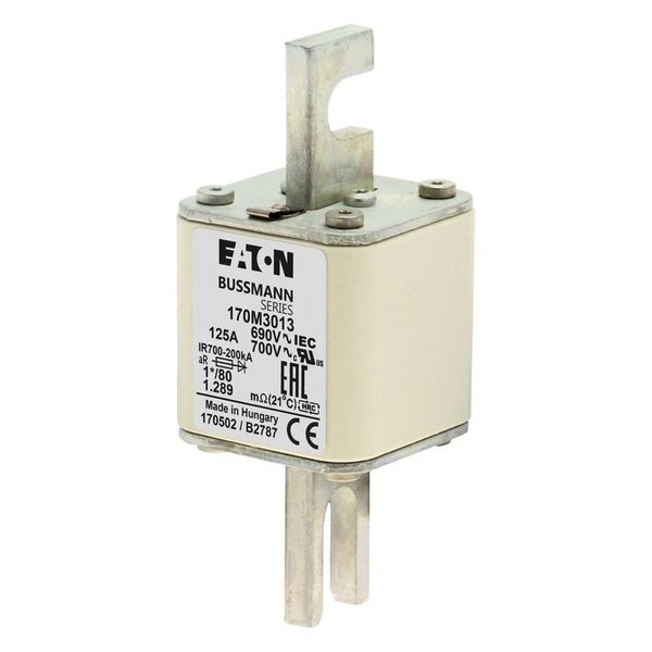 Fuse-link, high speed, 125 A, AC 690 V, compact DIN 1, 45 x 45 x 104 mm, aR, DIN, IEC, single indicator image 6