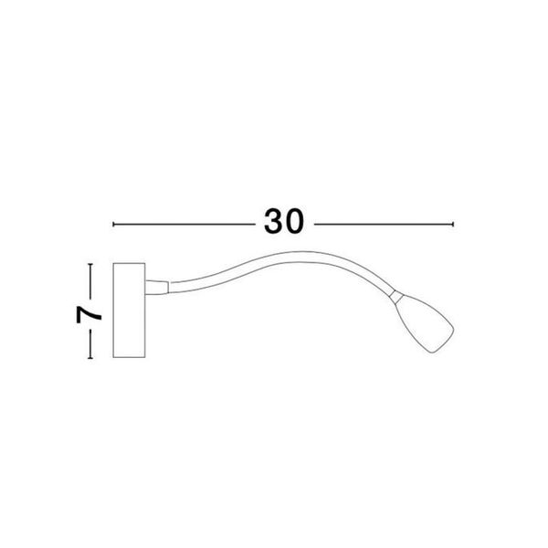 Sandy White Aluminium  Adjustable  Switch On/Off   LED 3 Watt  190Lm 3000K IP20  D: 7 H: 30 cm image 1