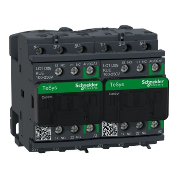TeSys Deca reversing contactor - 3P - = 440 V - 9 A AC-3 - 100...250 V AC/DC coil image 3