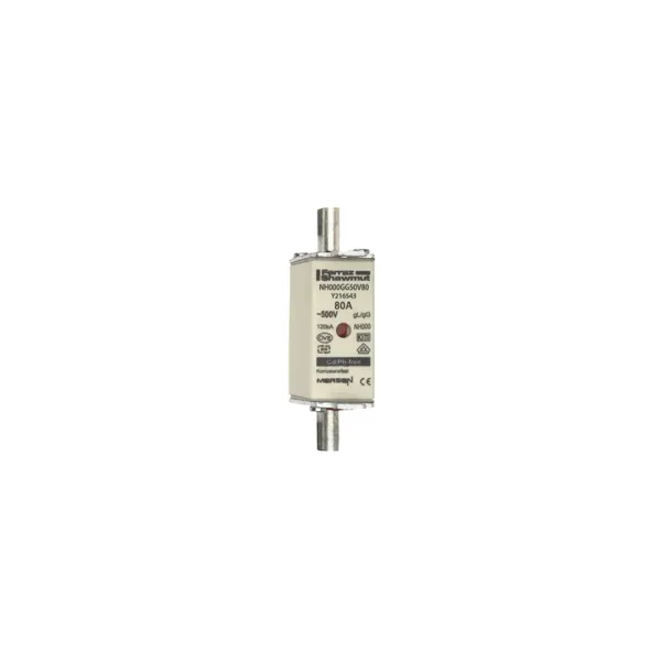 Fuse-link NH000 gG 500VAC 80A live tags Double indicator image 2