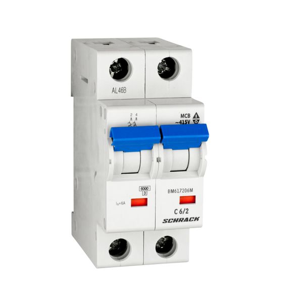 Miniature Circuit Breaker (MCB) C, 6A, 2-pole, 40ø C, 6KA image 1