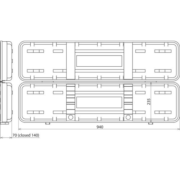 Plastic case empty for PHE voltage detector 930x215x140mm image 2