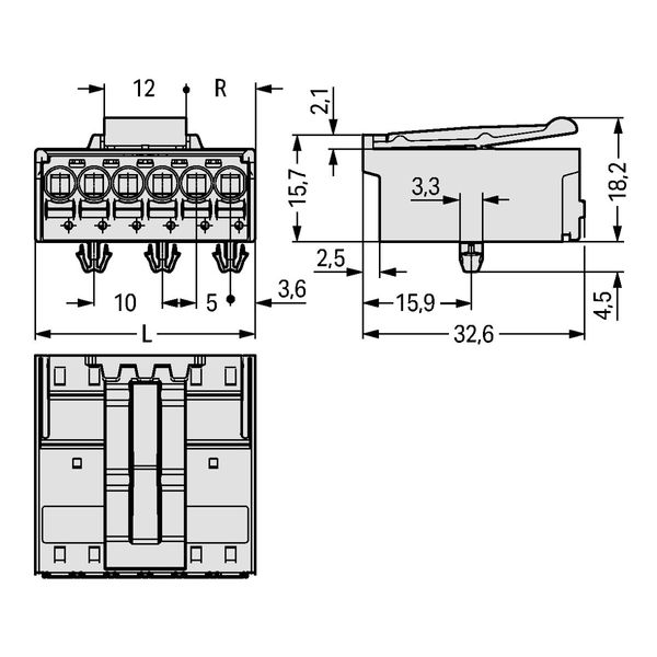 1-conductor male connector Push-in CAGE CLAMP® 2.5 mm² light gray image 3