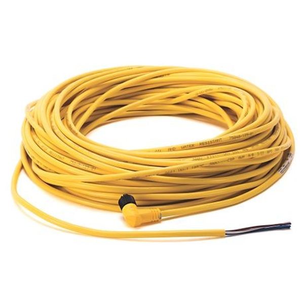 Allen-Bradley, 889D-R4AE-5, DC Micro (M12), Female, R-Ang, 4-Pin, PVC Cable, Yellow, Unshielded, IEC Color Coded, No Connector, 5 meter (16.4 feet) image 1