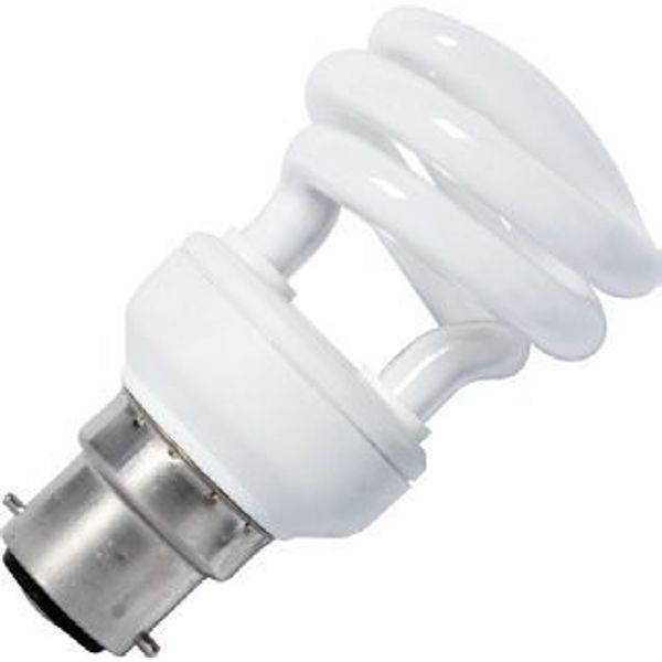 Ba22d CFL T2 Half Spiral 47x86 230V 540Lm 8W 2700K 10Khrs image 1