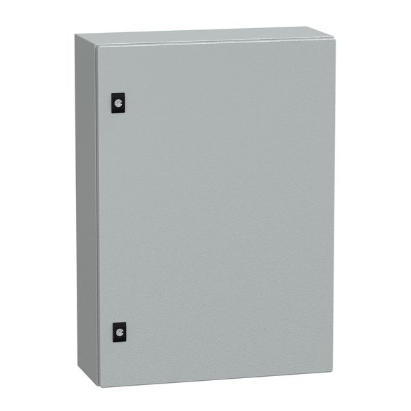 Spacial CRN plain door with mount.plate. H700xW500xD200 IP66 IK10 RAL7035.. image 1