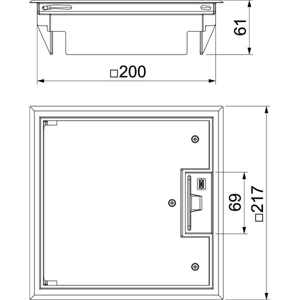 GES4 U 7011 Service outlet for duct mounting 217x217x61 image 2