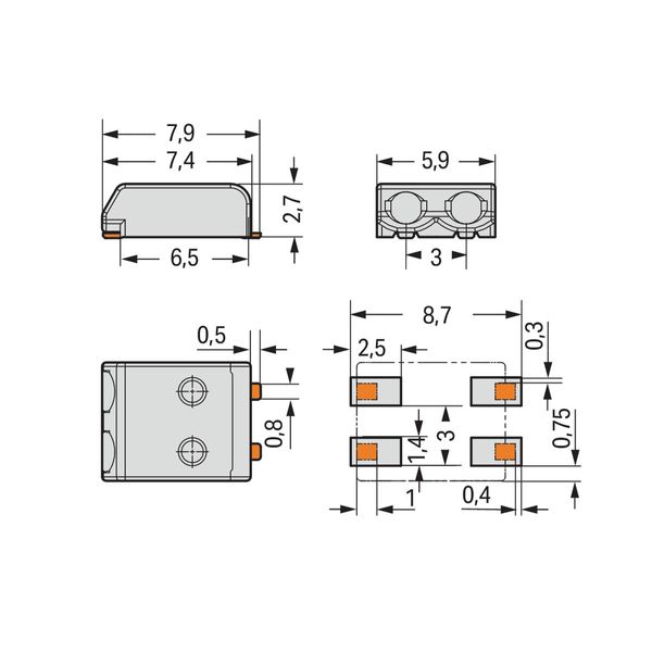 SMD PCB terminal block 0.5 mm² Pin spacing 3 mm white image 4