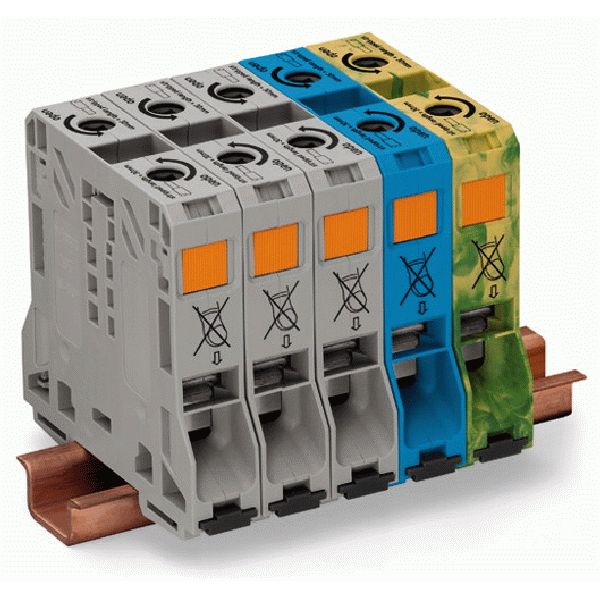 Three phase set with 50 mm² high-current tbs only for DIN 35 x 15 rail image 2