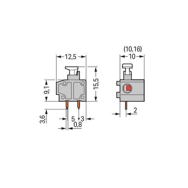 Stackable PCB terminal block push-button 1.5 mm² blue image 3