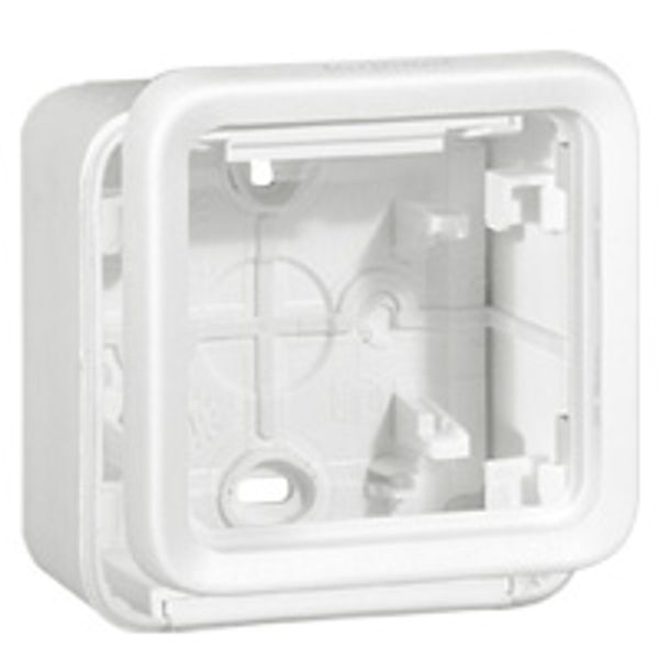 Box with glands Plexo IP55 antibacterial-1 gang-modular-Artic white image 1
