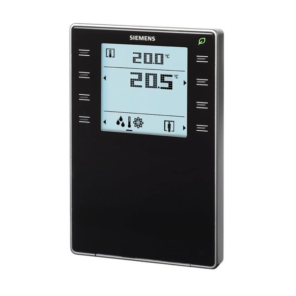 QMX3.P34-1BSC - Room operator unit KNX with temperature sensor, segmented backlit display, touchkeys, black image 1