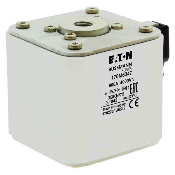 Fuse-link, high speed, 900 A, AC 1000 V, size 3, 76 x 92 x 76 mm, aR, IEC, UL, single indicator image 12