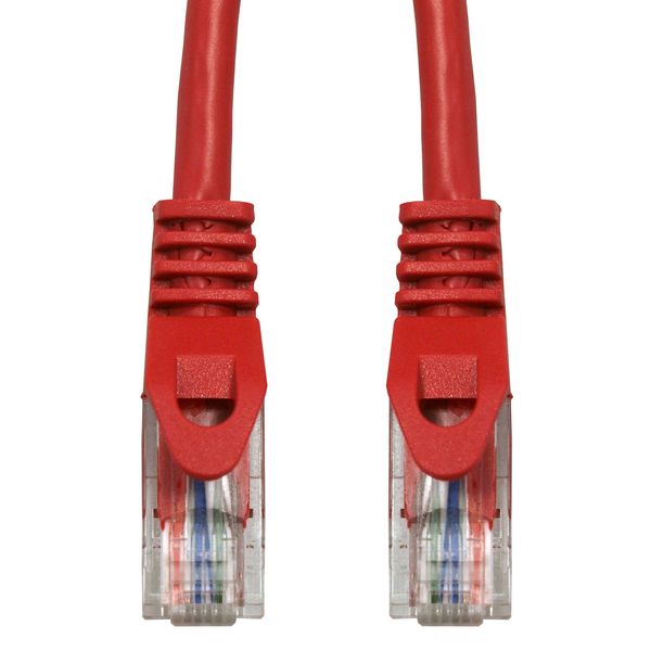 Patchcord RJ45 unshielded, Cat.5e, PVC, red, 10.0m image 1