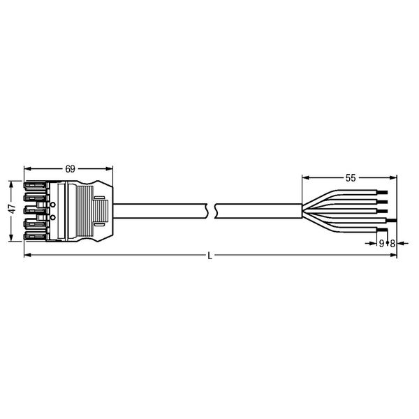pre-assembled connecting cable;Eca;Socket/open-ended;red image 6