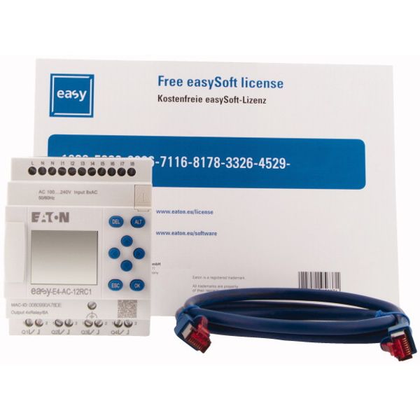 Starter package consisting of EASY-E4-AC-12RC1, patch cable and software license for easySoft image 2