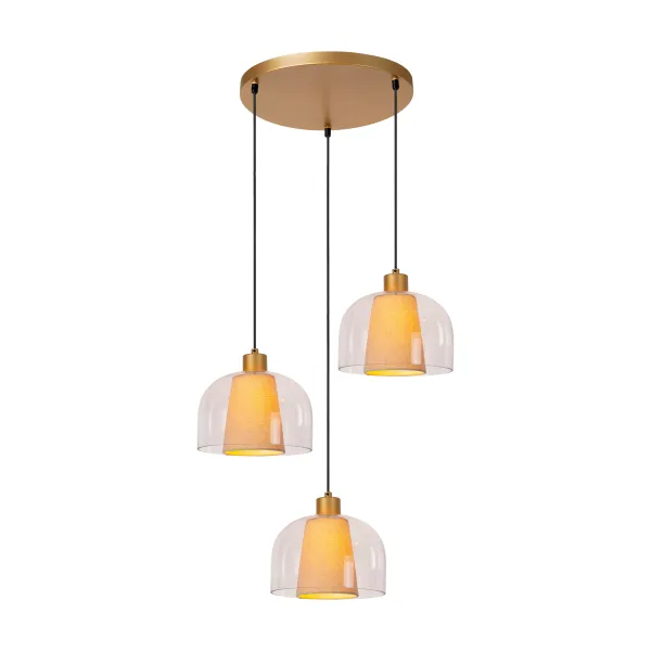 GUNHILD Pendant light-Transp.-3xE27-60W-Glass image 1