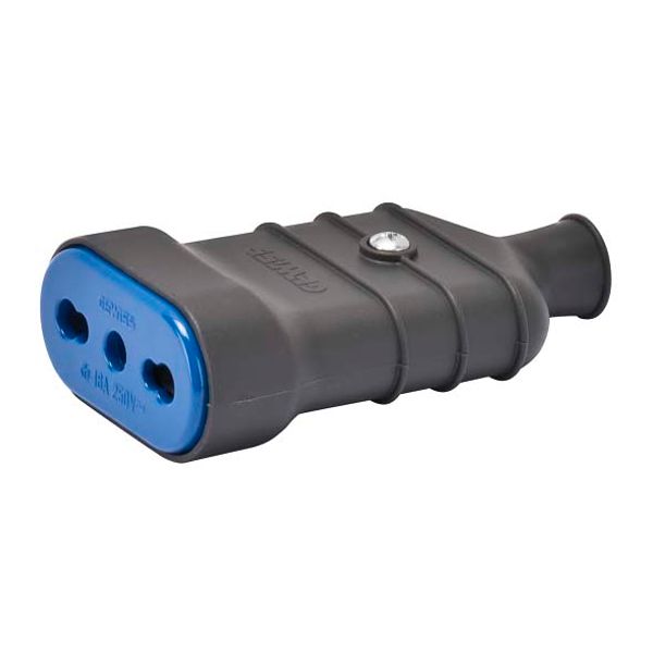 PORTABLE SOCKET-OUTLET - ITALIAN STANDARD - 2P+E 10/16A 250V ac - TYPE P17 DUAL AMPERAGE - SLATE image 2