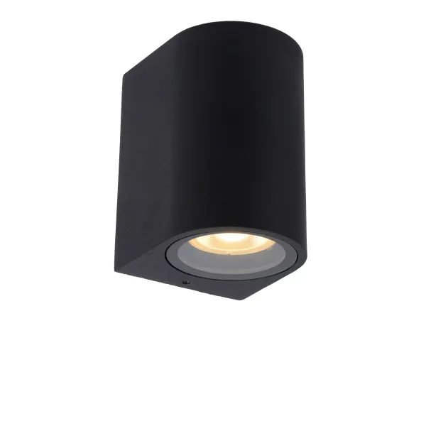 Lucide ZARO - Wall spotlight Outdoor - 1xGU10 - IP44 - Black image 1