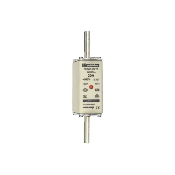 Fuse-link NH1 gG 500VAC 20A live tags Double indicator image 2