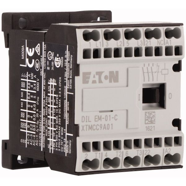 Contactor, 190 V 50 Hz, 220 V 60 Hz, 3 pole, 380 V 400 V, 4 kW, Contac image 4