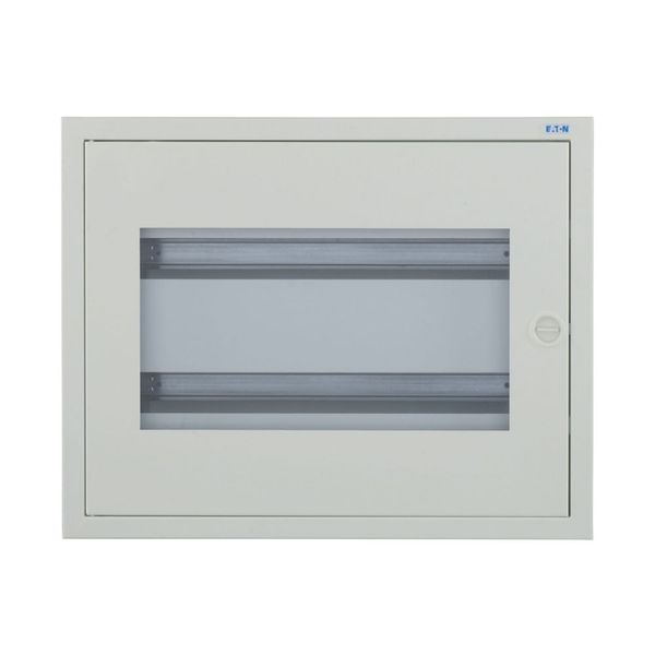 Complete flush-mounted flat distribution board with window, white, 24 SU per row, 2 rows, type C image 5