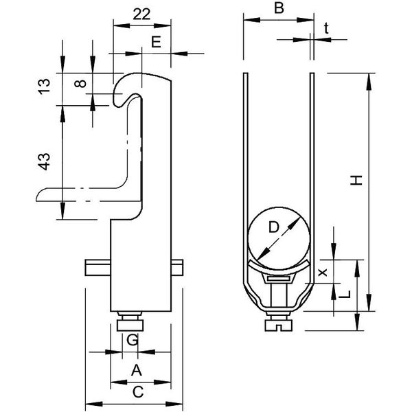 2056W 28 FT Clamp clip  22-28mm image 2