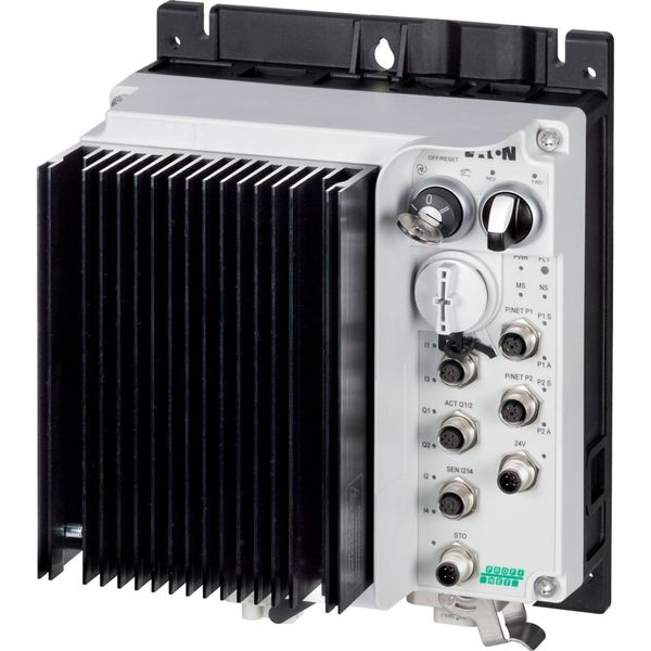 Speed controllers, 5.6 A, 2.2 kW, Sensor input 4, Actuator output 2, 230/277 V AC, PROFINET, HAN Q4/2, STO (Safe Torque Off) image 1