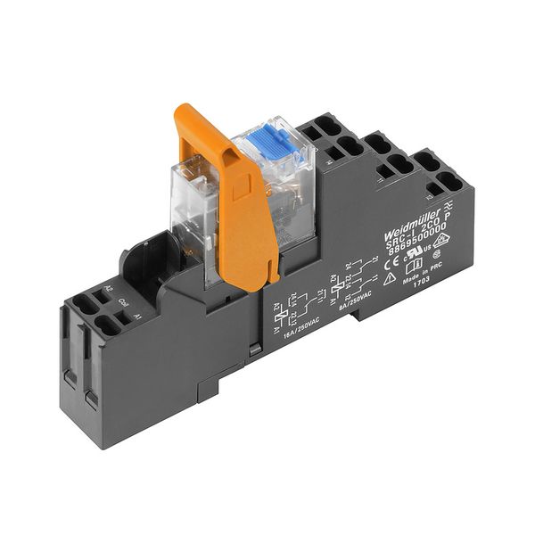 Relay module, 24 V DC, Green LED, Free-wheeling diode, 2 CO contact (A image 1