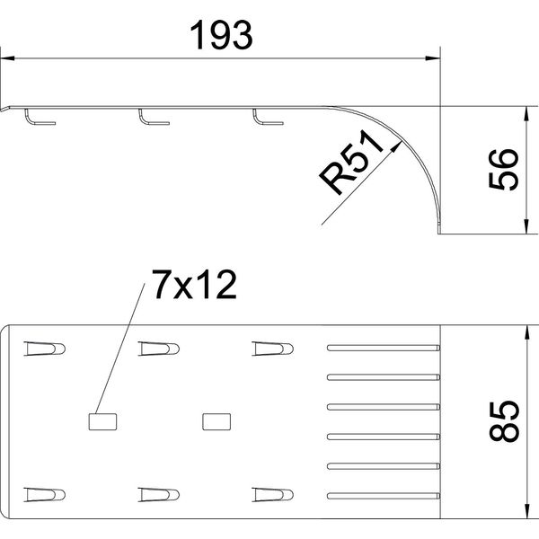 KAB GR FS Cable exit plate for mesh cable tray 192x85x51 image 2