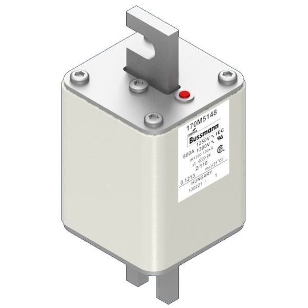 Fuse-link, high speed, 900 A, AC 1100 V, size 2, 61 x 75 x 138 mm, aR, DIN, IEC, single indicator image 4