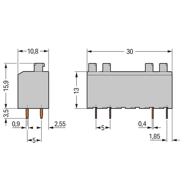 PCB terminal block push-button 1.5 mm² gray image 5