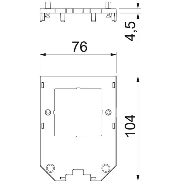 UT34 D2 Cover plate for UT34, 1 support clamp dev. 104x76x4 image 2