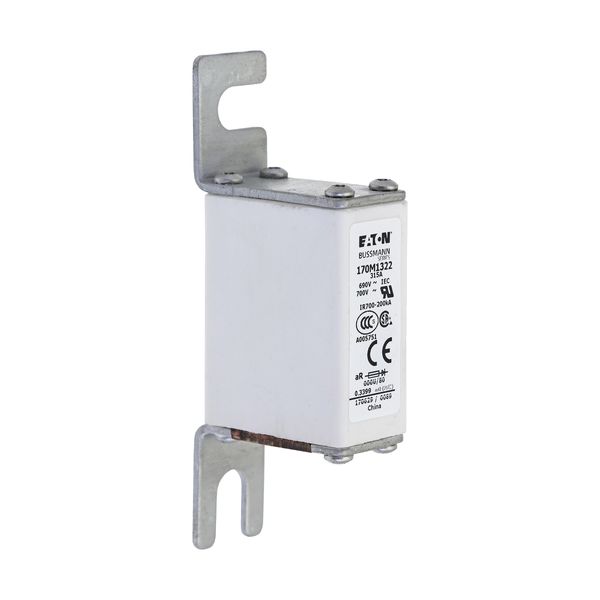 Fuse-link, high speed, 315 A, AC 690 V, DIN 000, 21 x 40 x 100 mm, aR, DIN, IEC image 8