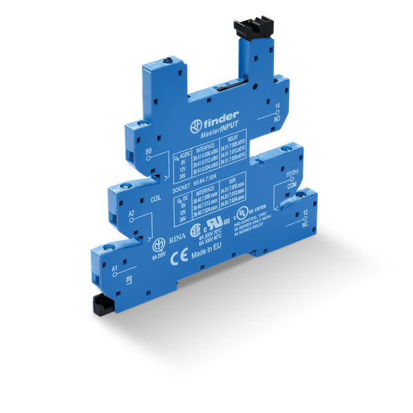 Screw socket 6+12+24VUC for 35mm.rail, 34.51/81 Master/input (93.64.0.024) image 2