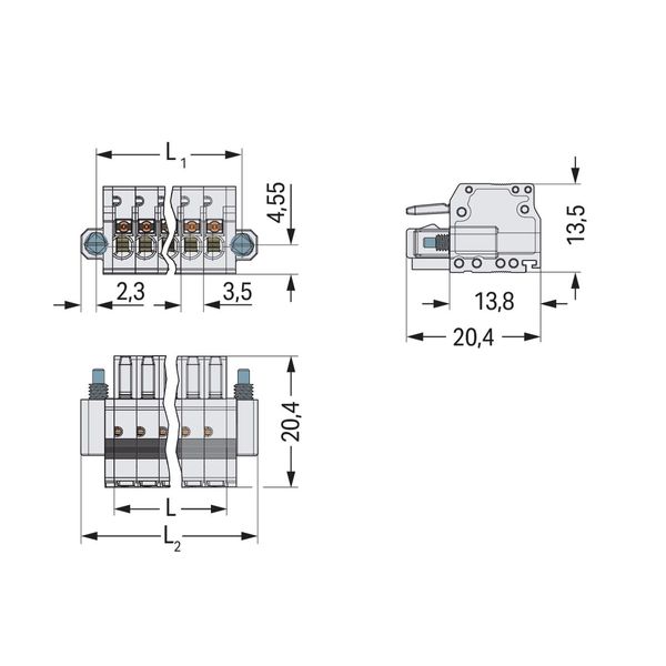 1-conductor female connector push-button Push-in CAGE CLAMP® light gra image 2