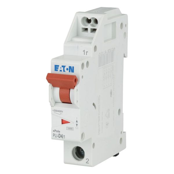 Miniature circuit breaker (MCB) with plug-in terminal, 4 A, 1p, characteristic: D image 2