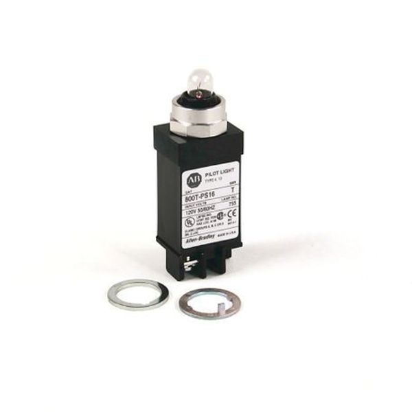 Allen-Bradley 800T-PSH16R 800T Small Pilot Light,Red, Transformer (or Dual Input),None, Transformer Type, LED Lamp, 120V AC 50/60 Hz image 1