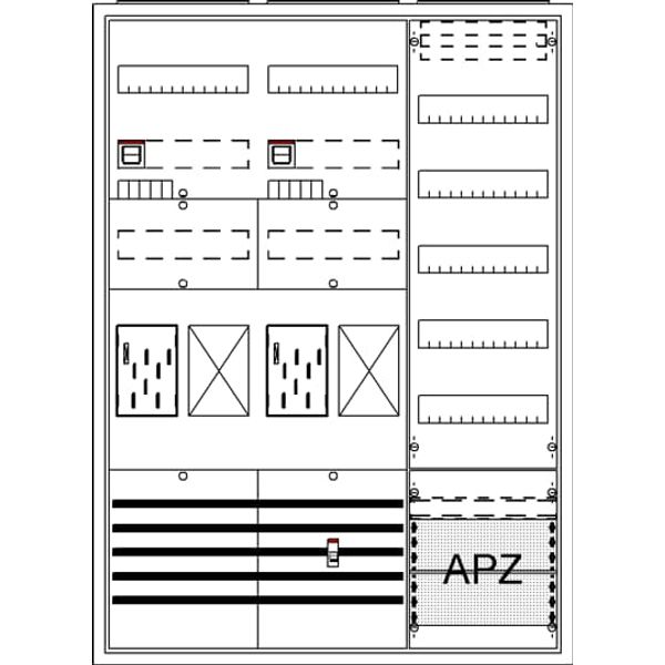 BA37TG Meter board, Field width: 3, Rows: 57, 1100 mm x 800 mm x 215 mm, Isolated (Class II), IP31 image 21