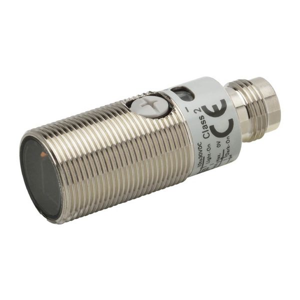 Photoelectric sensor, M18 threaded barrel, metal, red LED, limited-ref image 3