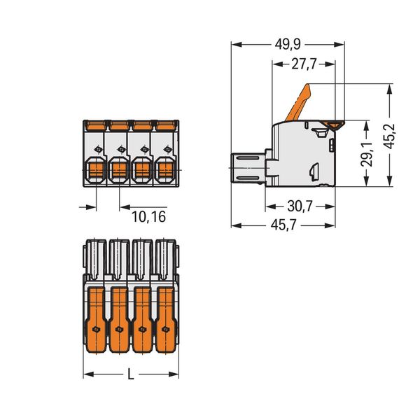 1-conductor female connector lever Push-in CAGE CLAMP® light gray image 5