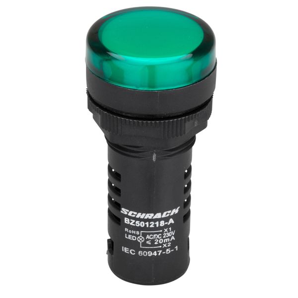 LED-indicator monobloc  230VAC/DC green image 1