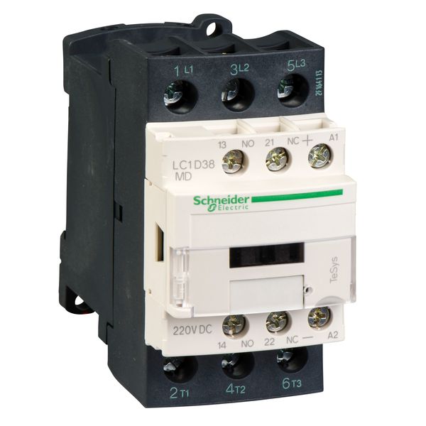 TeSys Deca contactor , 3P(3 NO) , AC-3/AC-3e , = 440V, 38 A , 220V DC standard coil image 1