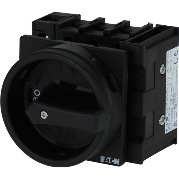 Main switch, P1, 40 A, flush mounting, 3 pole + N, 1 N/O, 1 N/C, STOP function, With black rotary handle and locking ring, Lockable in the 0 (Off) pos image 3