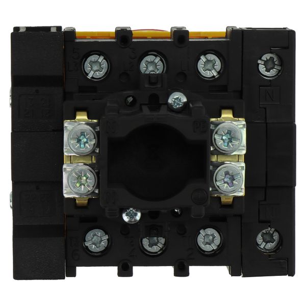 Main switch, P1, 40 A, flush mounting, 3 pole + N, 1 N/O, 1 N/C, Emergency switching off function, With red rotary handle and yellow locking ring, Loc image 7