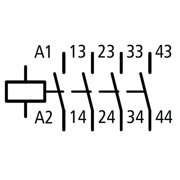 Auxiliary Contactor, 4 NO, coil 24VAC image 2