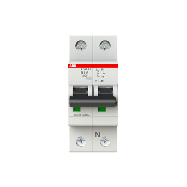 S201-C1.6NA Miniature Circuit Breaker - 1+NP - C - 1.6 A image 4