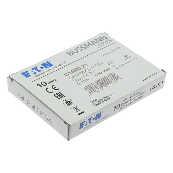 Fuse-link, LV, 0.25 A, AC 690 V, 14 x 51 mm, aM, IEC image 16