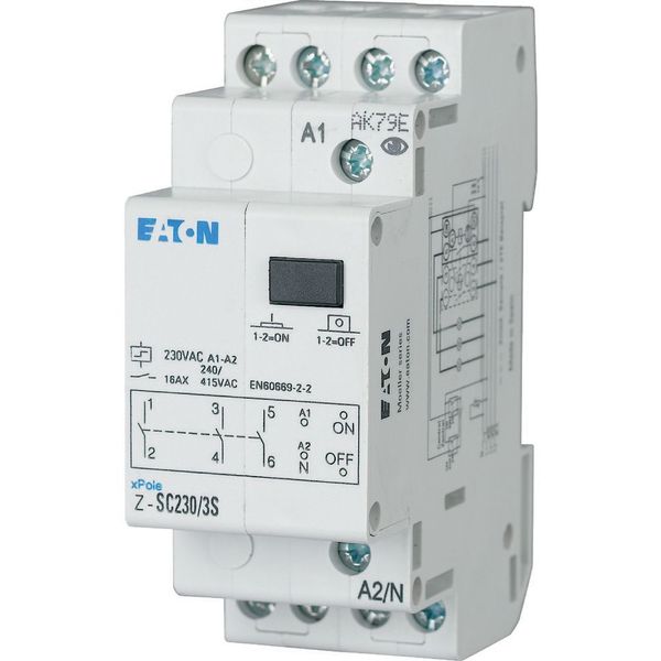 Impulse relay, central control, 230AC, 1NO, 1W, 16A, 50/60Hz, 2SU image 6