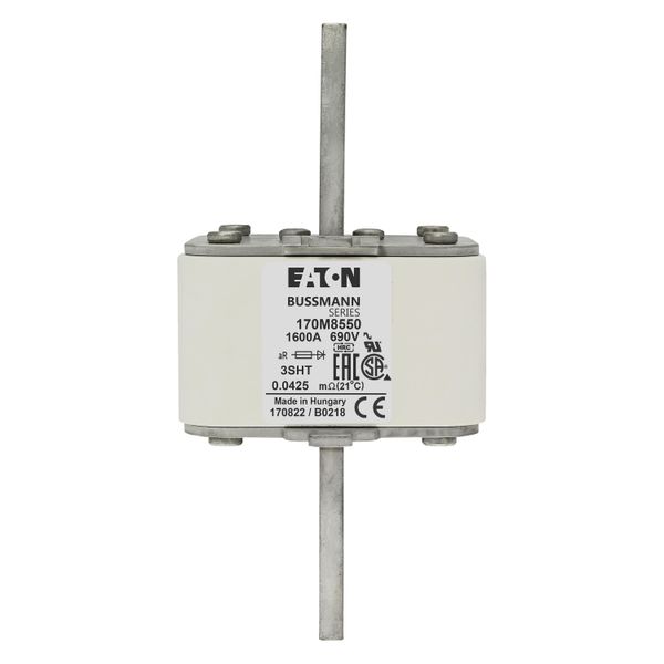 Fuse-link, high speed, 1600 A, AC 690 V, size 3, 76 x 76 x 150 mm, aR, IEC, single indicator image 16